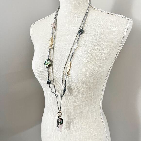 NEW Chico's White Jade Ocean Necklace - Picture 7 of 9